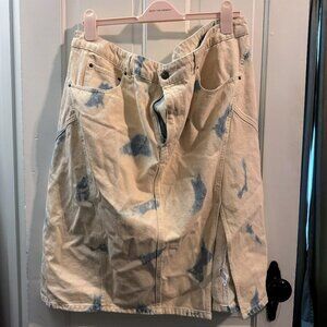 NWT Future Collective Gabriella Karefa-Jo High-Rise Midi Tie-Dye Denim Skirt, 18
